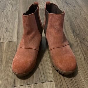 Rust Orange Sorel Joan of Arctic Wedge Booties